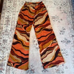 Nasty Gal Marble Print Wide Legs Pants Size 4